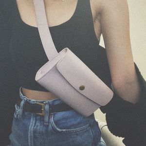 Aritzia Auxiliary Leather Snap Belt Bag
